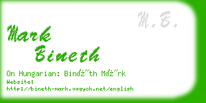 mark bineth business card